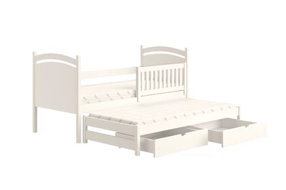 Pat copii extensibil cu tablă de scris Amely 80x160 - culoare alb