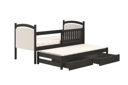 Amely egyszintes kihúzható ágy, szárazon törölhető rajztáblával - fekete / 80x160