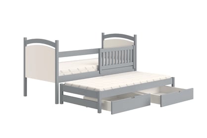 Amely egyszintes kihúzható ágy, szárazon törölhető rajztáblával - szürke / 90x180