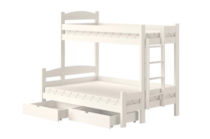 Poschodová posteľ Lovic 90x200/120x200 cm pravá - biela