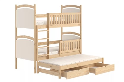 Pat supraetajat extensibil cu tablă de scris Amely - culoare pin, 90x190