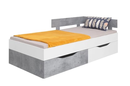 Pat pentru copii Sigma SI15 L/P 90x200 - alb lux / beton