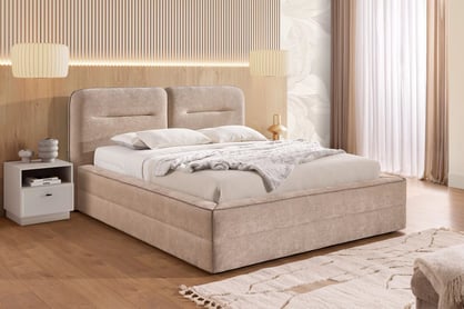 Pat tapițat Tulia II 140x200 cu ladă de depozitare Lozko pentru dormitor cu spațiu de depozitare Tulia II 140x200