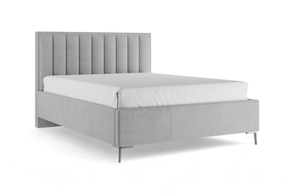 Čalúnená posteľ Misel 140x200 s roštom a úložným priestorom - sivý zamat Magic Velvet 2240 / strieborné nožičky