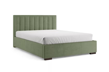 Čalouněná postel Misel 160x200 s roštem a úložným prostorem - zelený samet Magic Velvet 2243 / nohy wenge