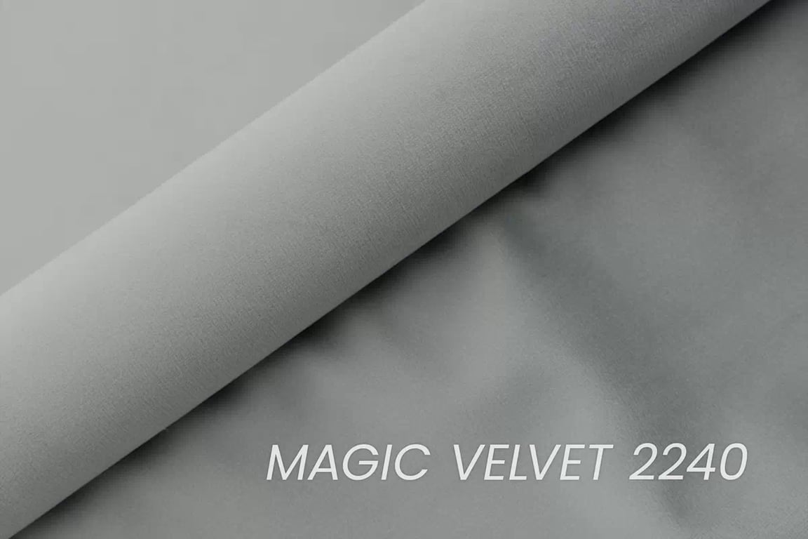 Postel čalouněné Misel 180x200 ze stelazem a úložným prostorem - šedá samet Magic Velvet 2240 / Nohy srebrne  Postel čalouněné Misel 180x200 ze stelazem a úložným prostorem - šedá samet Magic Velvet 2240 / Nohy srebrne 