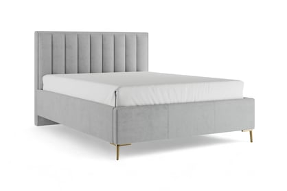 Čalúnená posteľ Misel 180x200 s roštom a úložným priestorom - sivý zamat Magic Velvet 2240 / zlaté nožičky