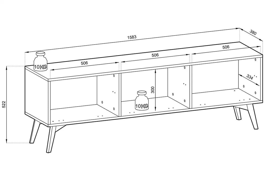 TV stolík Lumira 158 cm - eukalyptus / jedľa skandi TV skrinka Lumira 158 cm - eukaliptus / jodelka skandi - Rozmery