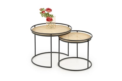 Set de măsuță de cafea MANADO 2buc negru / natur