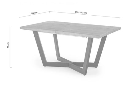Masa din lemn Salvio 160-250x90 cm - stejar deschis / negru MASSIVE stol pliere - clar stejar/negru