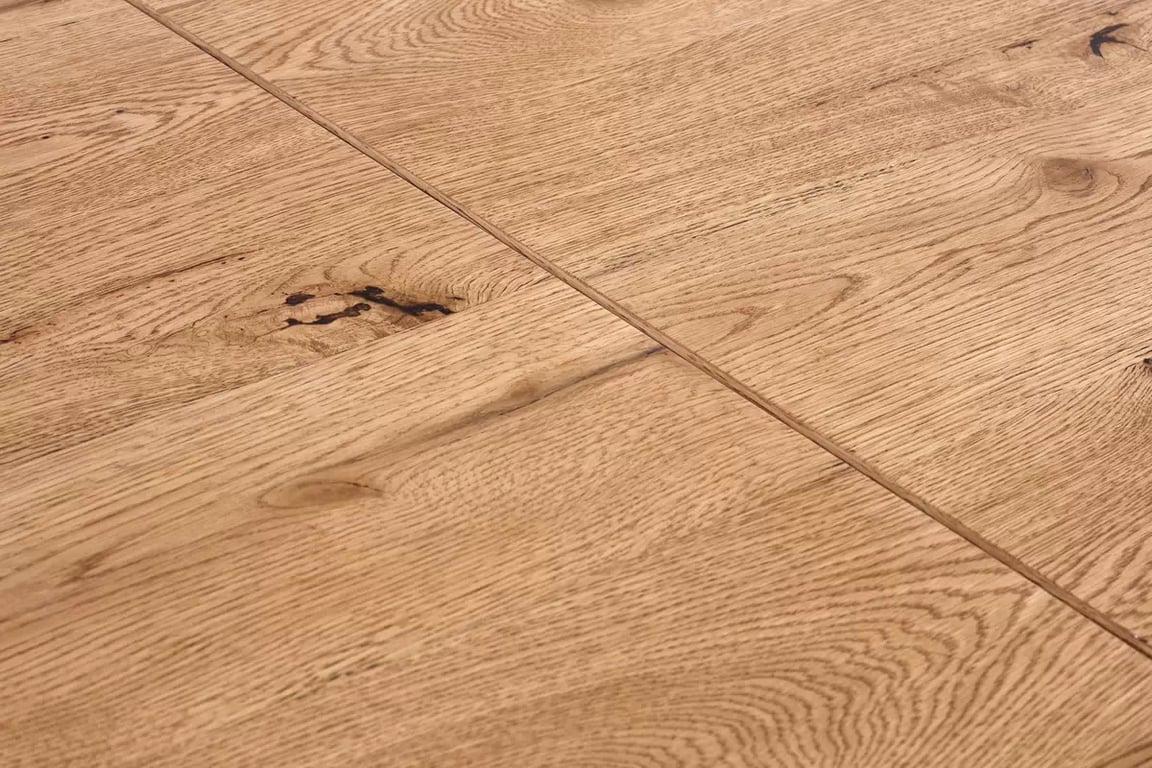 Masa din lemn Salvio 160-250x90 cm - stejar deschis / negru massive stůl pliere - Světlý dub/negru