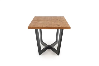 Masa din lemn Salvio 160-250x90 cm - stejar deschis / negru massive stůl pliere - Světlý dub/negru