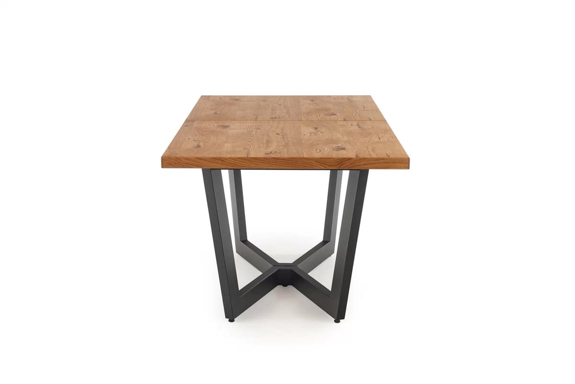 Masa din lemn Salvio 160-250x90 cm - stejar deschis / negru massive stůl pliere - Světlý dub/negru
