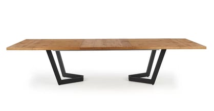 Masa din lemn Salvio 160-250x90 cm - stejar deschis / negru massive stůl pliere - Světlý dub/negru