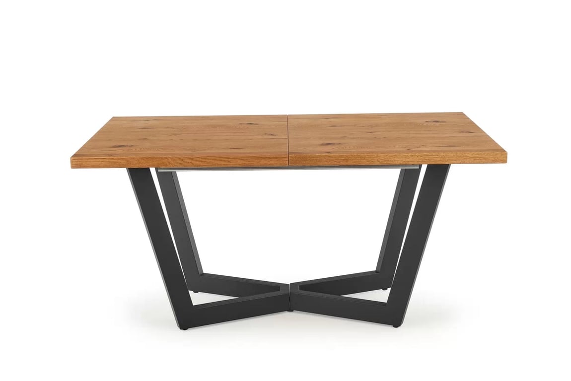 Masa din lemn Salvio 160-250x90 cm - stejar deschis / negru massive stůl pliere - Světlý dub/negru