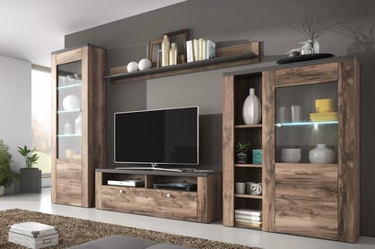 Obývacia stena do obývačky Larona 10 - Satin nussbaum/touchwood