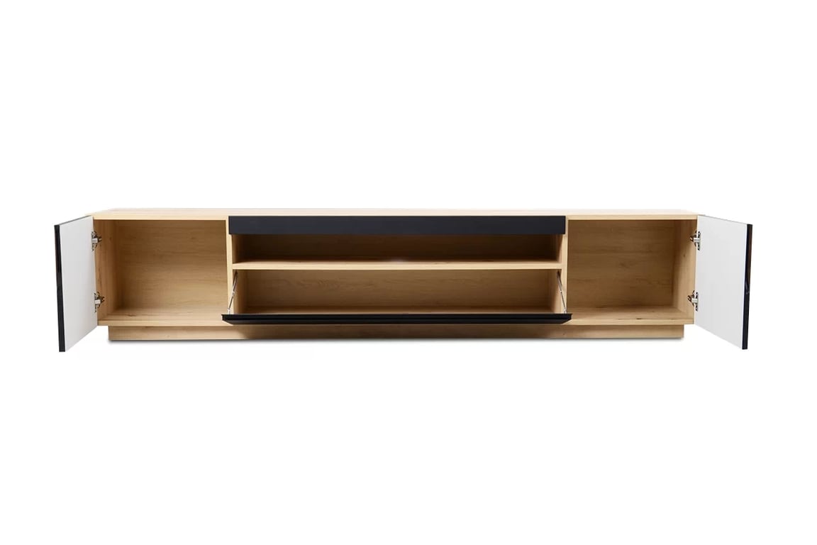 Set mobilier pentru living Loftia II - stejar artisan / negru mat Mebloscianka Loftia II - stejar artizanal / negru mat