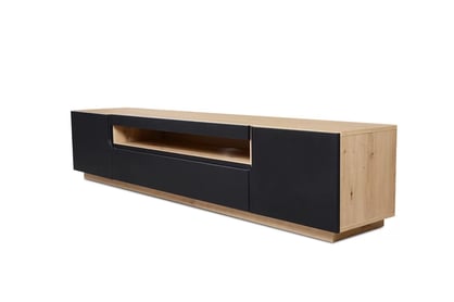 Set mobilier pentru living Loftia II - stejar artisan / negru mat Mebloscianka Loftia II - stejar artizanal / negru mat