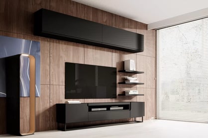 Set mobilier pentru living Loftia III - negru mat / cadru negru