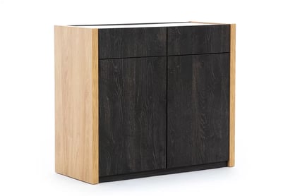 Komoda se dvěmi zásuvkami Modello 98 cm - Dub hikora / flamed wood