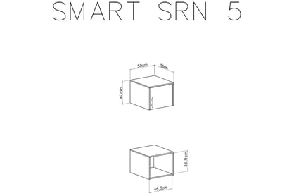 Nadstavec na skriňu SRN5 Smart 50 cm - biely lux / dub sonoma Nadstavec do Skrine Smart SRN5 - Biely lux / Dub sonoma - schemat