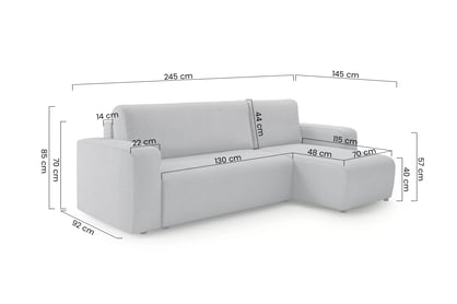  Avia Mini kinyitható sarokkanapé, univerzális állás - bézs Gerra 105 boucle Naroznik Avia Mini z funkcja spania uniwersalny prawo/bal oldali - bezowa boucle Gerra 105