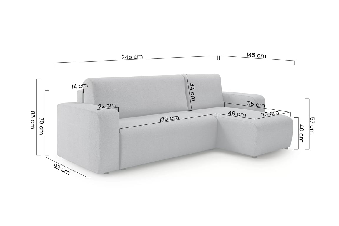  Avia Mini kinyitható sarokkanapé, univerzális állás - bézs Gerra 105 boucle Naroznik Avia Mini z funkcja spania uniwersalny prawo/bal oldali - bezowa boucle Gerra 105