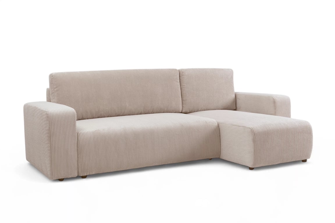 Colțar extensibil Avia Mini universal - bej catifea reiată Anafi 22 Naroznik Avia Mini z funkcja de dormit uniwersalny prawo/stânga - bej catifea Anafi 22 