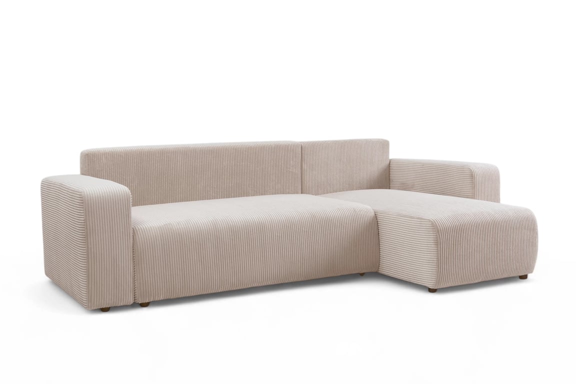 Colțar extensibil Avia Mini universal - bej catifea reiată Anafi 22 Naroznik Avia Mini z funkcja de dormit uniwersalny prawo/stânga - bej catifea Anafi 22 