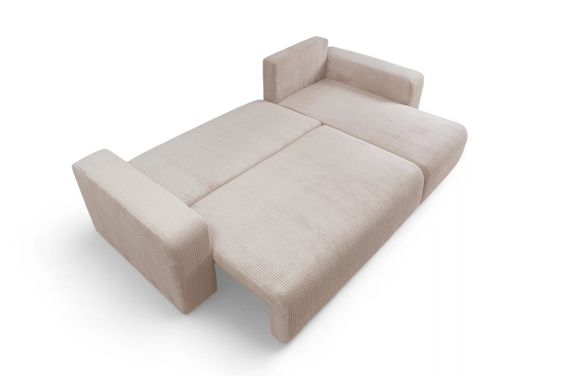 Colțar extensibil Avia Mini universal - bej catifea reiată Anafi 22 Naroznik Avia Mini z funkcja de dormit uniwersalny prawo/stânga - bej catifea Anafi 22 