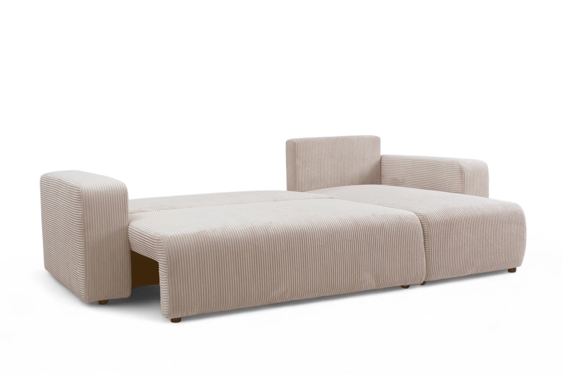 Colțar extensibil Avia Mini universal - bej catifea reiată Anafi 22 Naroznik Avia Mini z funkcja de dormit uniwersalny prawo/stânga - bej catifea Anafi 22 