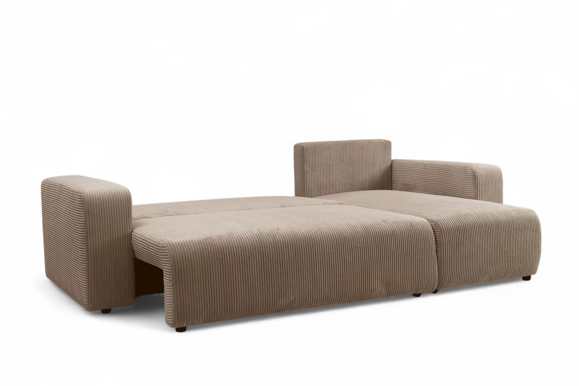 Colțar extensibil Avia Mini universal - maro catifea reiată Lincoln 17 Naroznik Avia Mini z funkcja de dormit uniwersalny prawo/stânga - maro catifea Lincoln 17