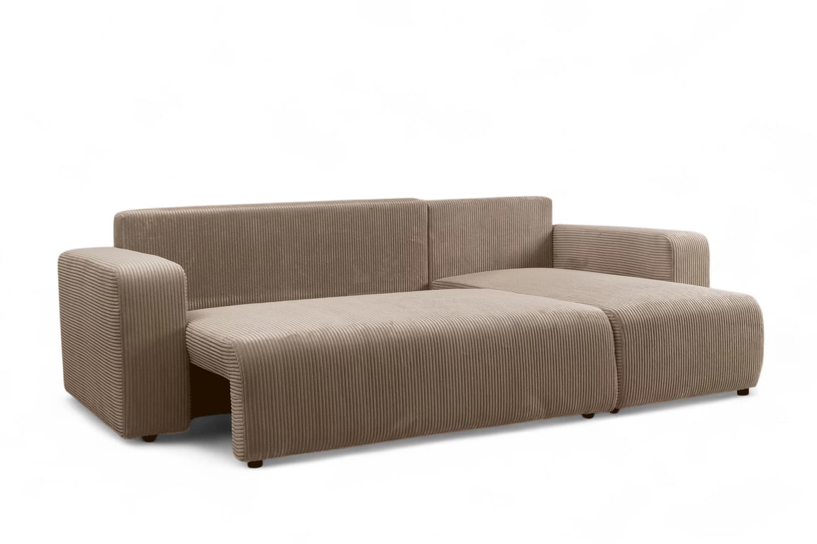 Colțar extensibil Avia Mini universal - maro catifea reiată Lincoln 17 Naroznik Avia Mini z funkcja de dormit uniwersalny prawo/stânga - maro catifea Lincoln 17