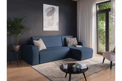 Colțar extensibil Avia Mini universal - bleumarin țesătură boucle Gerra 125 Naroznik Avia Mini z funkcja de dormit uniwersalny prawo/stânga - granatowa boucle Gerra 125