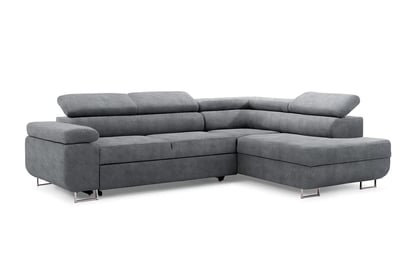 Colțar extensibil Annabelle L dreapta - grafit Zetta 304 / picioare cromate
