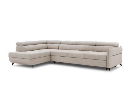 Elarias Maxi sarokkanapé bal oldali ágyazható - bézs chenille Perfect Harmony 07