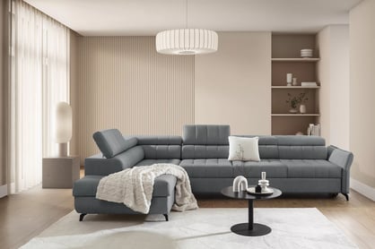 Colțar cu funcție de dormit Elarias Maxi stânga - gri șenil Perfect Harmony 85 Naroznik Elarias Maxi z funkcja de dormit stânga - gri șenil Perfect Harmony 85