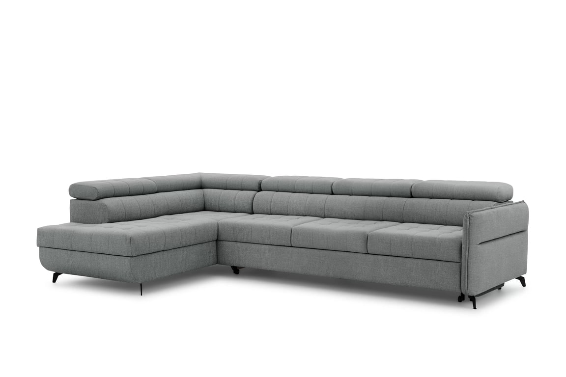 Colțar cu funcție de dormit Elarias Maxi stânga - gri șenil Perfect Harmony 85 Naroznik Elarias Maxi z funkcja de dormit stânga - gri șenil Perfect Harmony 85