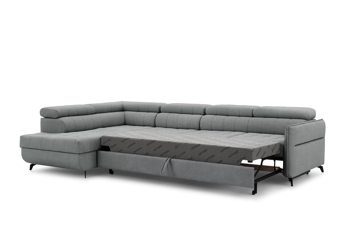Colțar cu funcție de dormit Elarias Maxi stânga - gri șenil Perfect Harmony 85 Naroznik Elarias Maxi z funkcja de dormit stânga - gri șenil Perfect Harmony 85