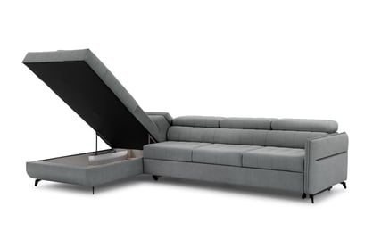 Colțar cu funcție de dormit Elarias Maxi stânga - gri șenil Perfect Harmony 85 Naroznik Elarias Maxi z funkcja de dormit stânga - gri șenil Perfect Harmony 85