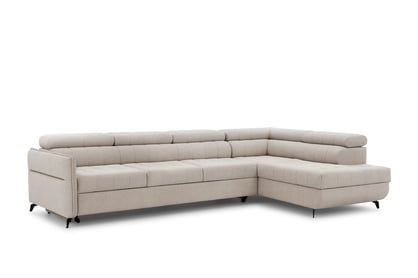 Elarias Maxi sarokkanapé jobb oldali ágyazható - bézs chenille Perfect Harmony 07