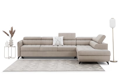 Colțar cu funcție de dormit Elarias Maxi dreapta - bej șenil Perfect Harmony 07 Naroznik Elarias Maxi z funkcja de dormit pe partea dreaptă - bej șenil Perfect Harmony 07