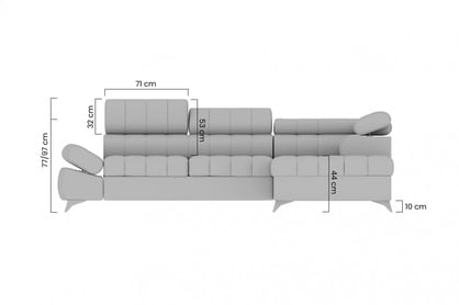 Valoris L bal oldali kinyitható sarokkanapé - bézs szövet Perfect Harmony 07 Naroznik bal oldali Valoris L z funkcja spania - bézs chenille Perfect Harmony 07