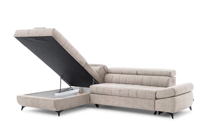 Valoris L bal oldali kinyitható sarokkanapé - bézs szövet Perfect Harmony 07 Naroznik bal oldali Valoris L z funkcja spania - bézs chenille Perfect Harmony 07