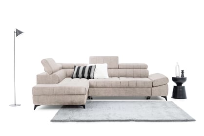 Valoris L bal oldali kinyitható sarokkanapé - bézs szövet Perfect Harmony 07 Naroznik bal oldali Valoris L z funkcja spania - bézs chenille Perfect Harmony 07