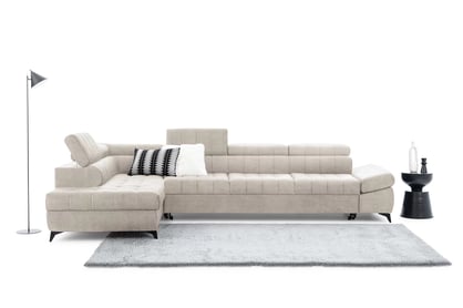 Colțar cu funcție de dormit Valoris Maxi stânga - bej șenil Perfect Harmony 07 Naroznik stânga Valoris Maxi z funkcja de dormit - bej șenil Perfect Harmony 07