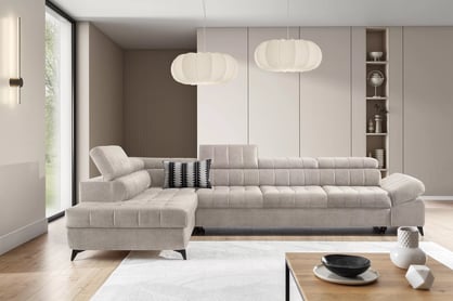 Colțar cu funcție de dormit Valoris Maxi stânga - bej șenil Perfect Harmony 07 Naroznik stânga Valoris Maxi z funkcja de dormit - bej șenil Perfect Harmony 07