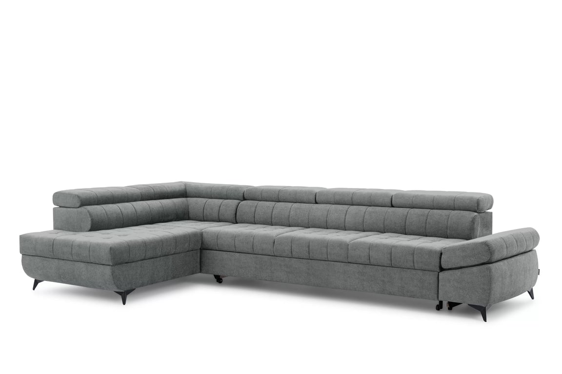 Colțar cu funcție de dormit Valoris Maxi stânga - gri șenil Perfect Harmony 85 Naroznik stânga Valoris Maxi z funkcja de dormit - gri șenil Perfect Harmony 85