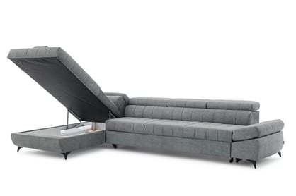 Colțar cu funcție de dormit Valoris Maxi stânga - gri șenil Perfect Harmony 85 Naroznik stânga Valoris Maxi z funkcja de dormit - gri șenil Perfect Harmony 85