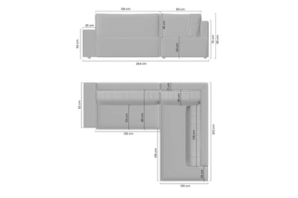 Rozkládací rohová sedací souprava Flabio L levá - béžová Lincoln 83 Rohová sedací souprava Strana levá s funkcí spaní Flabio L - béžový manšestr Lincoln 83